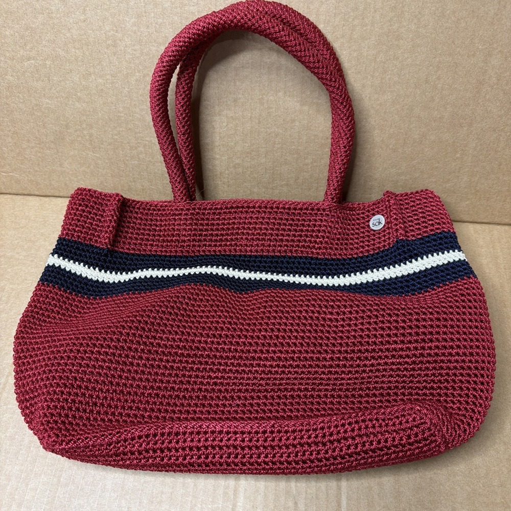 The Sak Crochet Knit Double Handle Magnetic Closure Shoulder Bag Tote